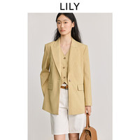 LILY 宽松休闲 女士西装外套 713黄卡其