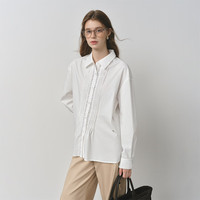 范思蓝恩 立体风琴褶蕾丝花边 女士衬衫