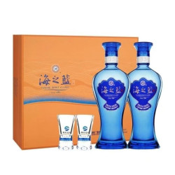洋河 海之蓝礼盒 42度480ml*2瓶 礼盒装 绵柔型白酒42度480ml