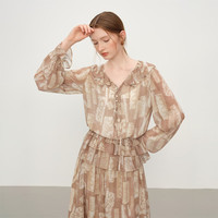 范思蓝恩 波西米亚风 女士衬衫半裙套装 衬衫 XS