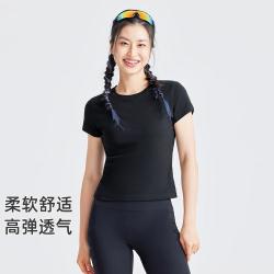 Pioneer Camp 透气短袖T恤衫女百搭圆领半袖纯色短款合身体恤衫