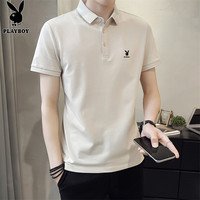 PLAYBOY 男士短袖t恤夏季商务修身百搭休闲翻领polo衫透气薄款男