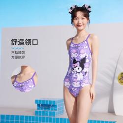 洲克 泳衣女酷洛米连体三角大女遮肚显瘦专业训练竞技女士泳衣