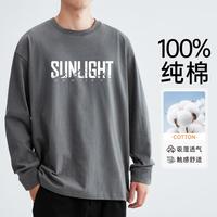  Langsha/浪莎 100%纯棉 男士长袖T恤