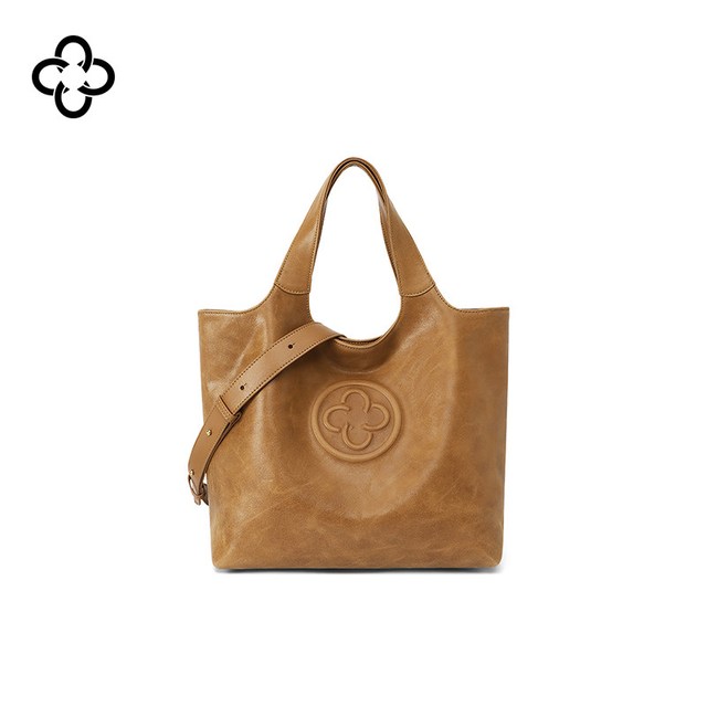 移动端：CASSILE 明星同款卡思乐马甲托特包女2025复古大容量植鞣牛皮单肩包