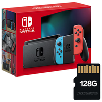 Nintendo/任天堂 便携家用体感 游戏机套装+128G内存卡 【日版】续航版红蓝+128G内存卡