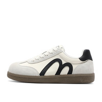 PLUS会员：森达 德训鞋女春秋户外运动平底休闲板鞋ZTH62CM5 米白 38