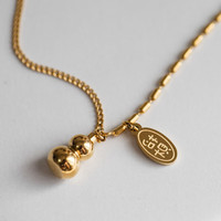 半日逅屿 葫芦招财脚链女2026年新款Ins潮网红刻字小众设计感金葫 招财葫芦脚链（铜镀金色