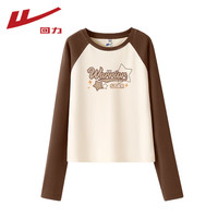 回力 修身撞色长袖T恤女