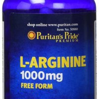 Puritan's Pride 普丽普莱 美国进口L-精氨酸Arginine 1000mg 100粒*2瓶装
