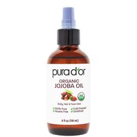 pura d'or 金标 有机荷荷巴油 USDA认证冷压未精制 面部身体护发保湿精油 118ml 成人全肌肤适用 无己烷基础载体油
