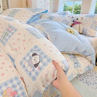 恬梦家纺 TM-01-165 纯棉四件套 1.2m床 150*200cm 春日画框-蓝