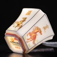 梵陶阁 白瓷描金马上赢聚财杯主人杯100ml礼盒装