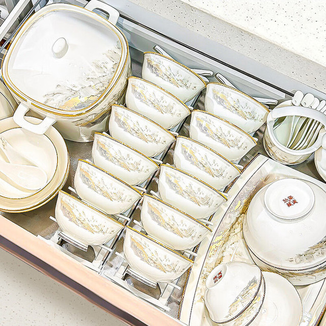 悠米兔 大好河山碗盘套装 10人56头配餐垫 赠砂锅