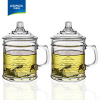  LOVWISH/乐唯诗 耐热 玻璃茶杯 杯盖 杯把