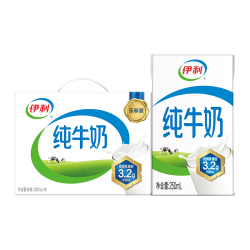 伊利 纯牛奶250ml*18盒/箱 优质乳蛋白 礼盒装 5月产