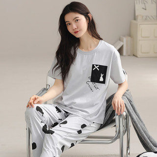  Miiow/猫人 纯棉100% 女士睡衣套装 茜粉【纯棉紧密 | 自带胸垫】 2XL