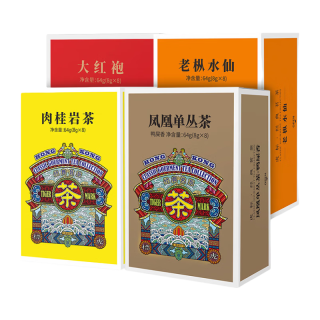 PLUS会员：虎标茶 乌龙茶 凤凰单枞大红袍肉桂岩茶老枞水仙 四大组合装256g