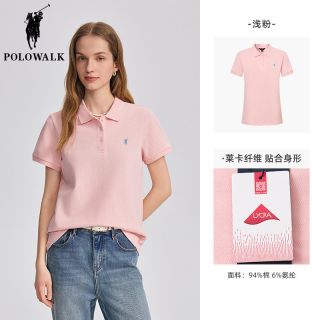  POLOWALK 透气 女士Polo衫 浅粉【夏季】
