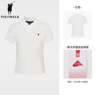 POLOWALK 透气 女士Polo衫 白色B.【两粒扣】 XL