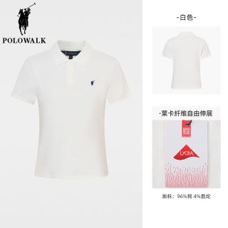  POLOWALK 透气 女士Polo衫 白色B.【两粒扣】 XL