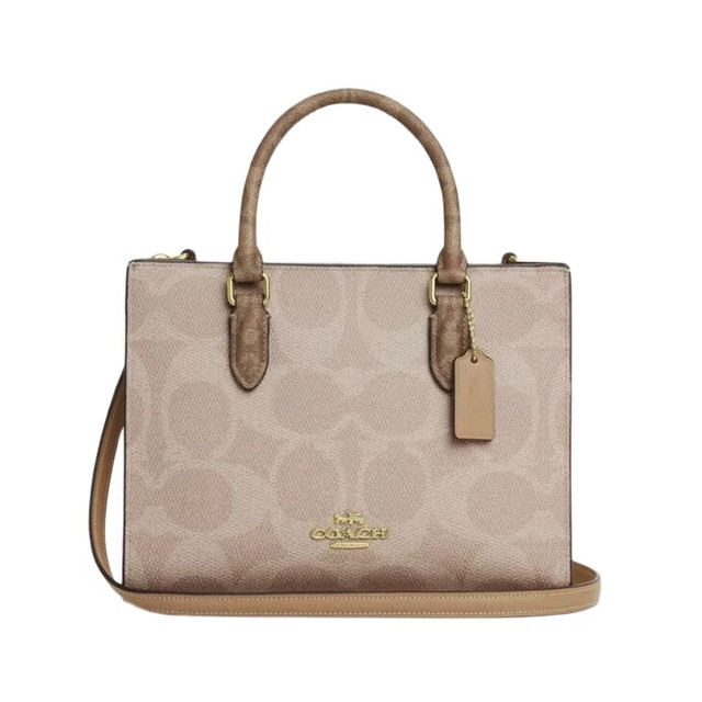 COACH 城市休闲商务通勤 单肩手提包老花