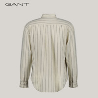 GANT 男士简约百搭通勤舒适条纹长袖衬衫