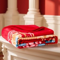 富安娜 法兰绒毛毯 150CM*200CM 红色