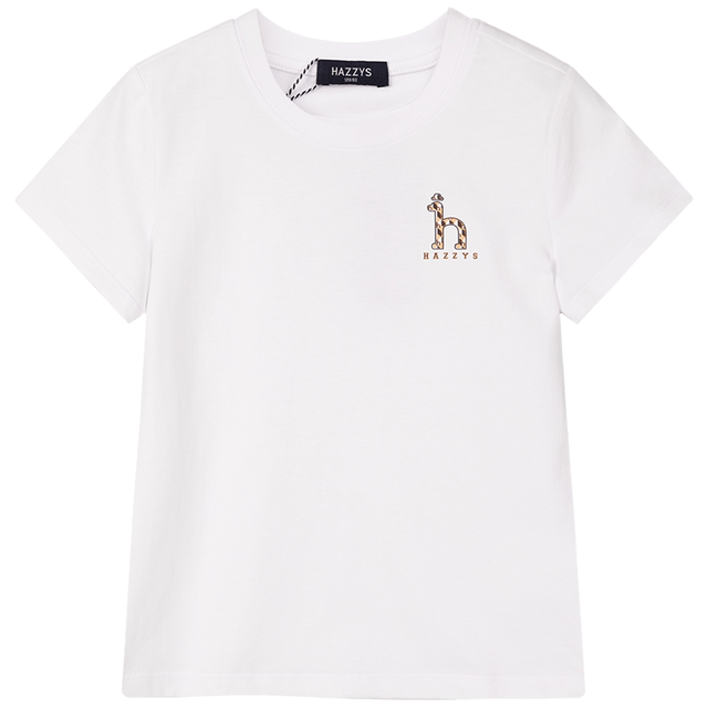 哈吉斯 透气舒爽 儿童短袖圆领衫 本白 110