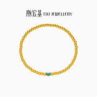 潮宏基 古法黄金手链 金珠手串 计价 4.8g