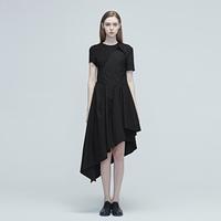 S.DEER 时尚通勤不规则拼接衬衫连衣裙