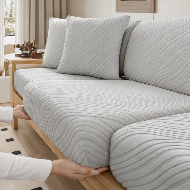 迈恻亦 沙发罩全包万能沙发套全包罩四季通用无需测量新款防猫抓沙发垫套 流年-浅灰