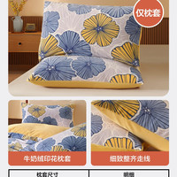 水星家纺 牛奶绒对枕套抗静电情侣枕头套一对装秋冬加厚保暖床品