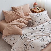 森柔 卡通动漫 mmsjt2 纯棉磨毛床单四件套 1.0床单四件套-适合150x200被子 人间喜宝/松叶咖