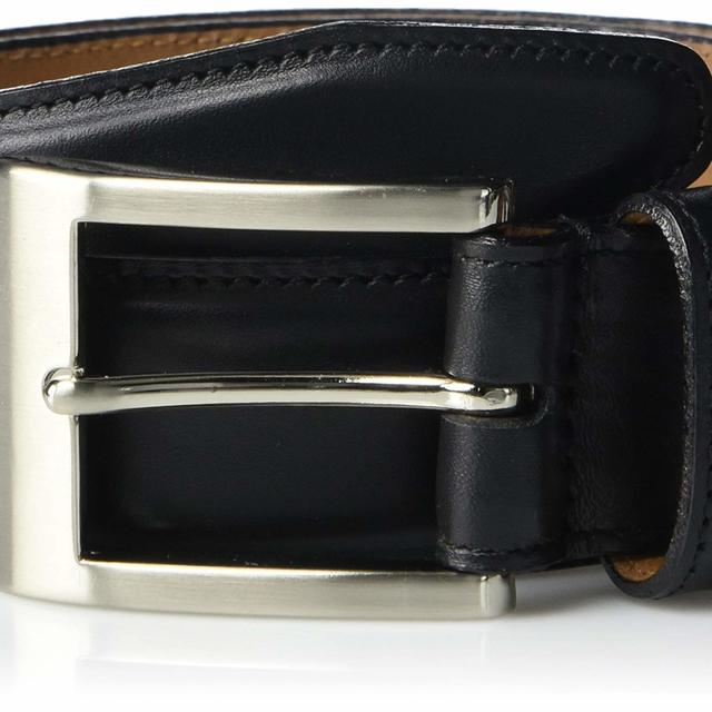 Allen Edmonds 男士商务休闲牛皮腰带 经典黑色 镀镍扣 手工美制