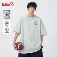 班尼路 纯棉 男士短袖T恤 5XL -灰#JPB方块