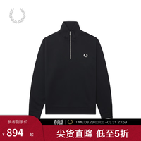 FRED PERRY 男装立领半拉链卫衣2025冬季新款简约活力套头衫上衣 NYX/海军蓝 M
