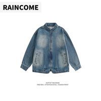 RAINCOME 复古做旧水洗 牛仔夹克