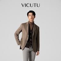  VICUTU/威可多 羊毛桑蚕丝混纺 男士休闲西服