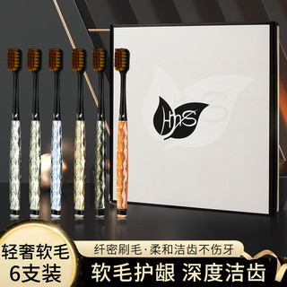  RSRDDY 软毛 牙刷套装 彩晶软毛牙刷【 6支 】礼盒装