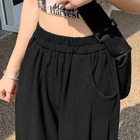 子牧棉麻 女士休闲运动裤