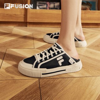 FILA FUSION 斐乐潮牌男鞋一脚蹬帆布鞋夏季懒人拖鞋子情侣休闲鞋