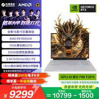 机械革命 苍龙18 Pro 游戏本笔记本电脑(R9-9955HX 16G 1T RTX5070 2.5K 180Hz)灰