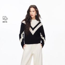 VERO MODA 女士毛衣 V字图案撞色休闲简约上衣