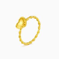 超V会员：曼卡龙 黄金戒指 爆闪桃心黄金 1.9g