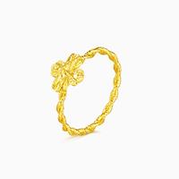 超V会员：曼卡龙 黄金戒指 爆闪幸运四叶草 1.7g