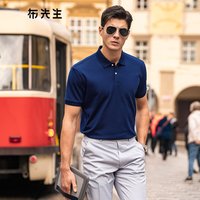  布先生 polo领 男士短袖T恤 L 海军蓝