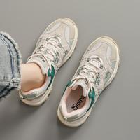 15分钟 女士老爹鞋 秋季百搭撞色拼接厚底增高户外运动休闲鞋