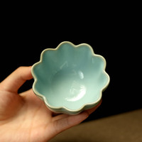 汝誉天下 冰裂纹开片可养 汝窑茶具套装 莲花杯 盏托