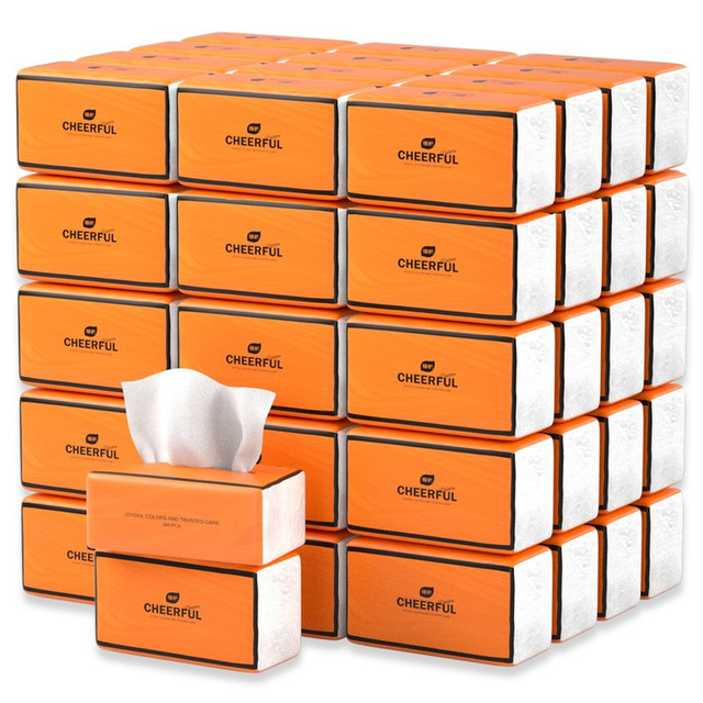 植护 压花气垫抽纸整箱装 悦色橙4层90抽*20包